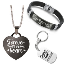 Load image into Gallery viewer, Necklace+Bracelet+Keychain Bundle ❤️  Forever In My Heart