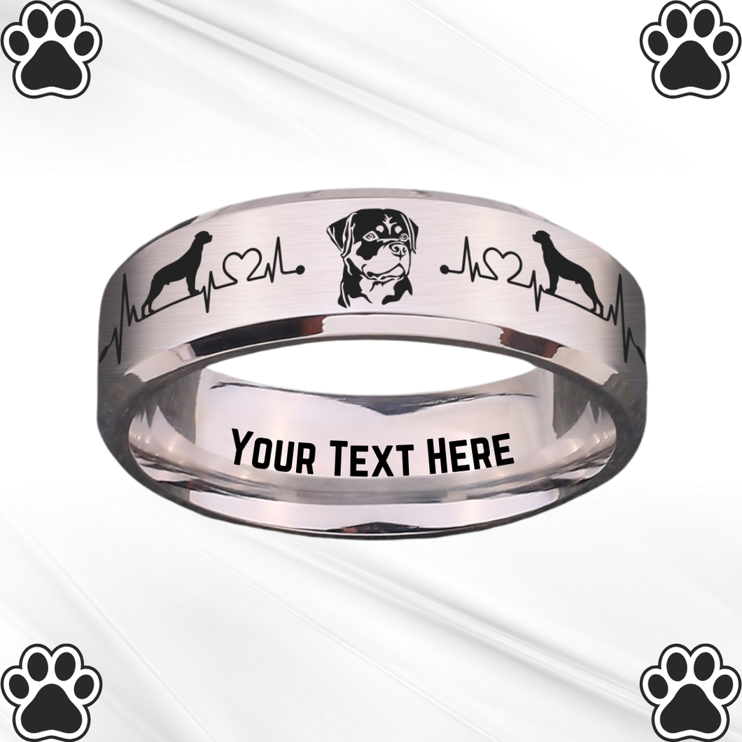 Custom Rottweiler Keepsake Ring 🐾 Made-to-Order + Free Bracelet! 🎁