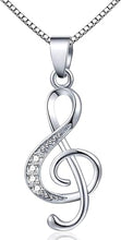 Load image into Gallery viewer, Music Note 🎼 Silver Pendant Necklace
