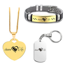 Load image into Gallery viewer, Necklace+Bracelet+Keychain Bundle ❤️  Choose Life
