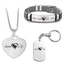 Load image into Gallery viewer, Necklace+Bracelet+Keychain Bundle ❤️  Choose Life
