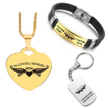 Load image into Gallery viewer, Necklace+Bracelet+Keychain Bundle ❤️  In Loving Memory
