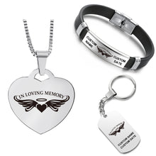 Load image into Gallery viewer, Necklace+Bracelet+Keychain Bundle ❤️  In Loving Memory
