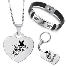 Load image into Gallery viewer, Necklace+Bracelet+Keychain Bundle ❤️  Rest In Peace
